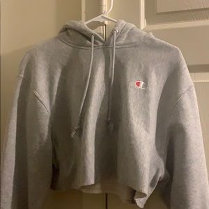 Champion cropped grey hoodie